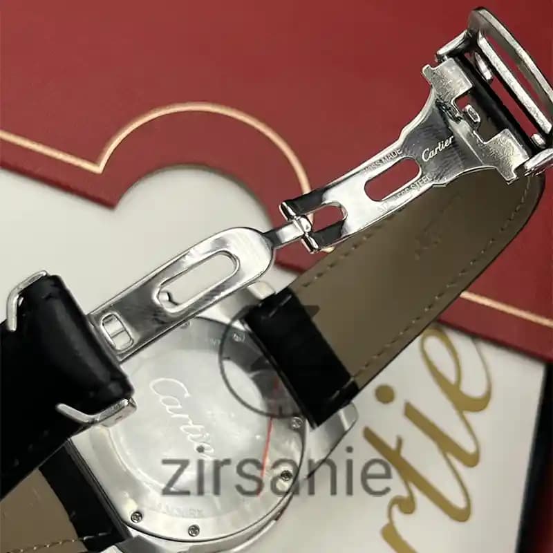 ساعت مچی مردانه کارتیر کالیبر کرنورا سیلور بند چرم Cartier Calibre de Cartier Chronograph Silver Leather Strap — تصویر ۸