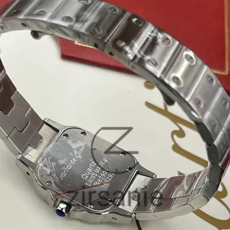 ساعت مچی زنانه کارتیر د سانتوز سیلور صفحه سبز Cartier de Santos Metal Silver Green screen — تصویر ۶