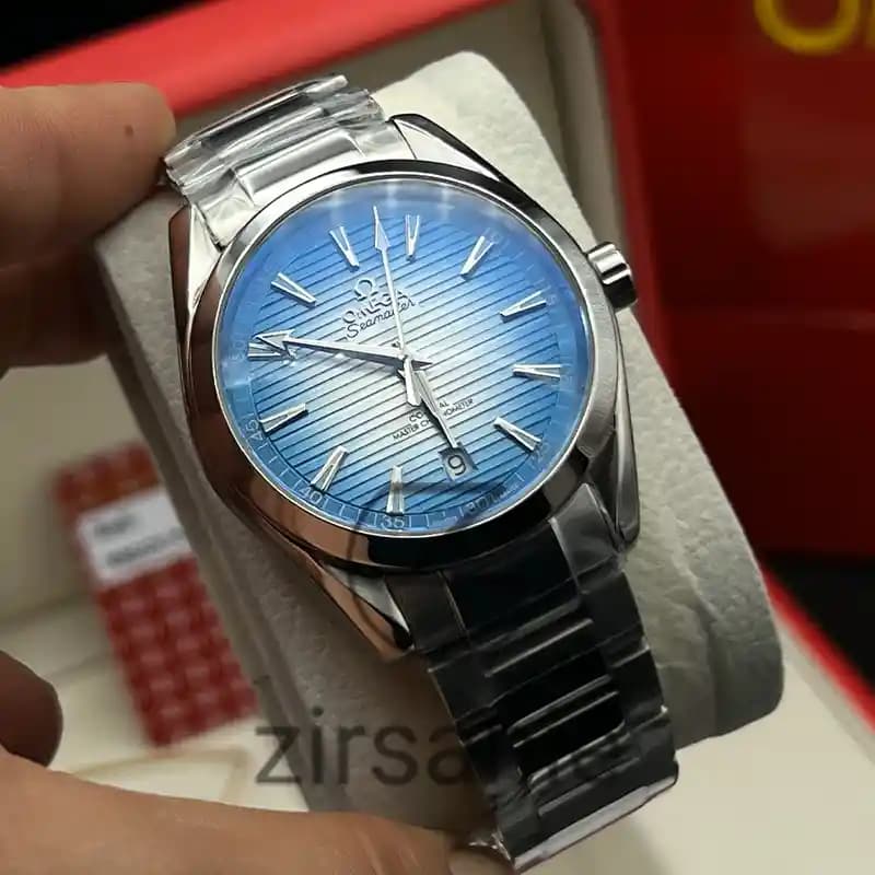 ساعت مچی مردانه امگا سیمستر اتوماتیک سیلور صفحه تیفانی Omega Seamaster co_axival Silver Tiffany Screen — تصویر ۲
