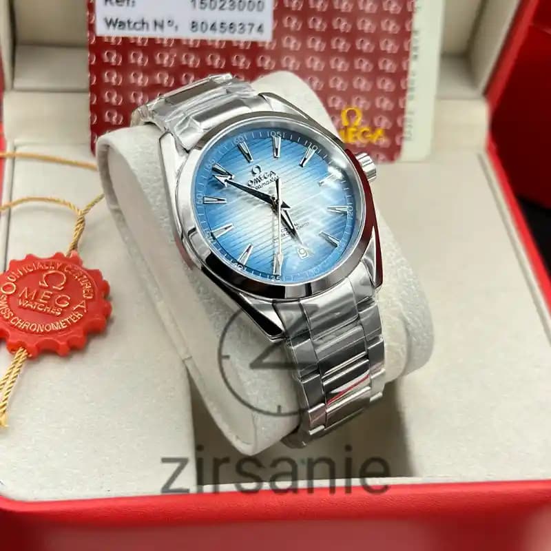 ساعت مچی مردانه امگا سیمستر اتوماتیک سیلور صفحه تیفانی Omega Seamaster co_axival Silver Tiffany Screen — تصویر ۸
