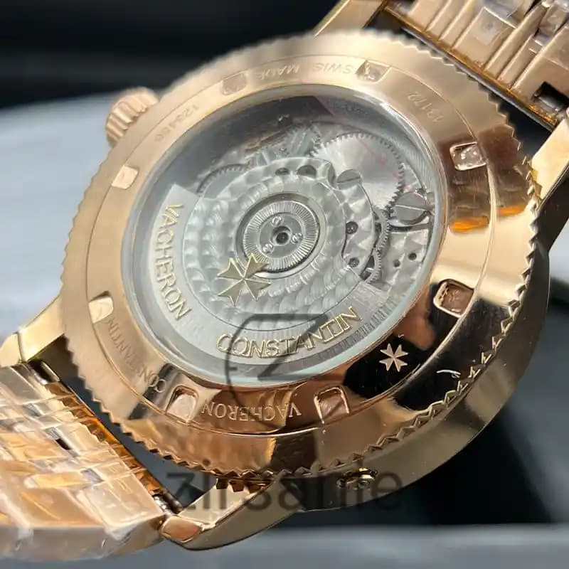 ساعت مچی مردانه واشرون کنستانتین توربیون اتومات رزگلد صفحه مشکی Vacheron Constantin Tourbillon Automatic Rosegold Black Screen — تصویر ۵