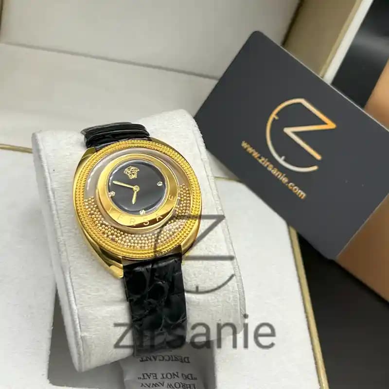 ساعت مچی زنانه ورساچه مشکی طلایی Versace Black Gold — تصویر ۹