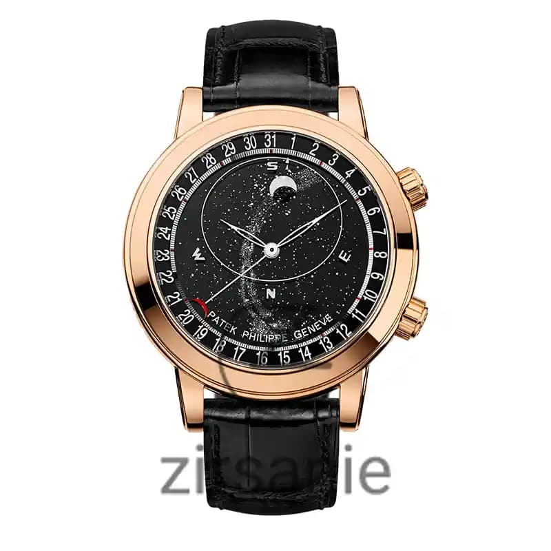 ساعت مچی مردانه پتک فیلیپ کهکشانی رزگلد صفحه مشکی Patek Philippe Galaxy RoseGold Black Screen