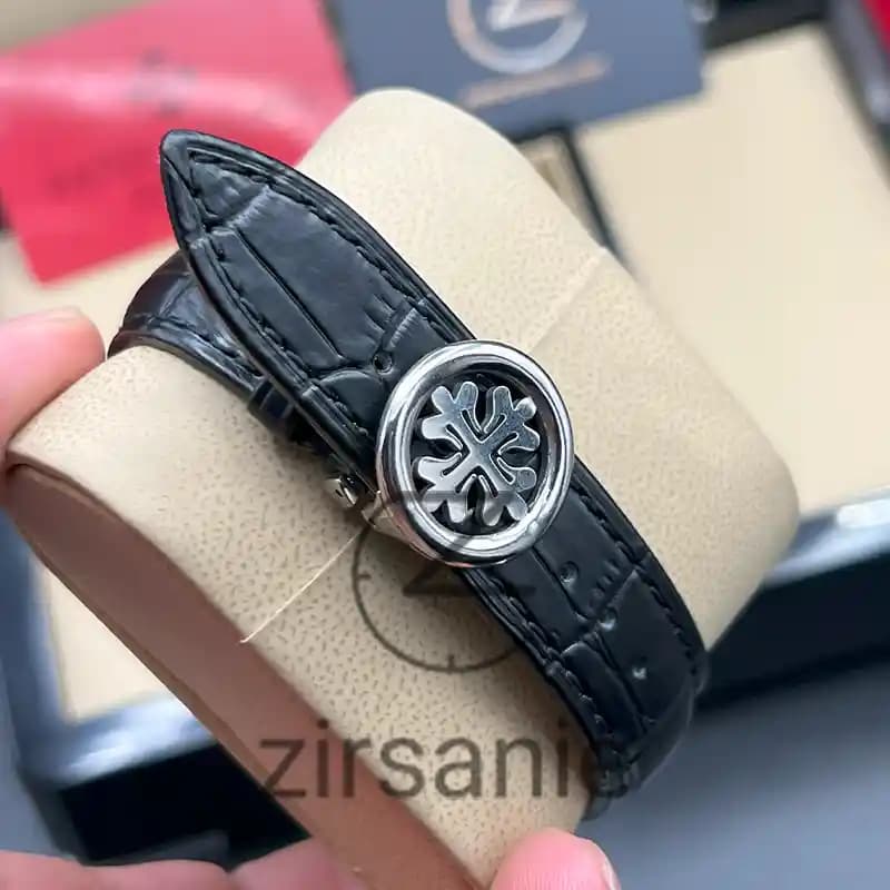ساعت مچی مردانه پتک فیلیپ کهکشانی سیلور صفحه مشکی Patek Philippe galaxy silver black screen — تصویر ۵
