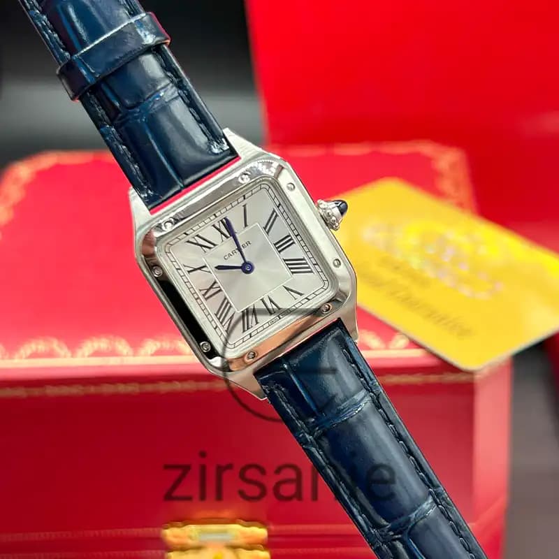 ساعت مچی زنانه کارتیر د سانتوز Cartier de Santos Leather Strap Blue — تصویر ۶
