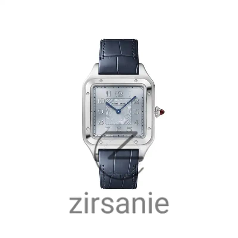 ساعت مچی زنانه کارتیر د سانتوز Cartier de Santos Leather Strap Silver Blue