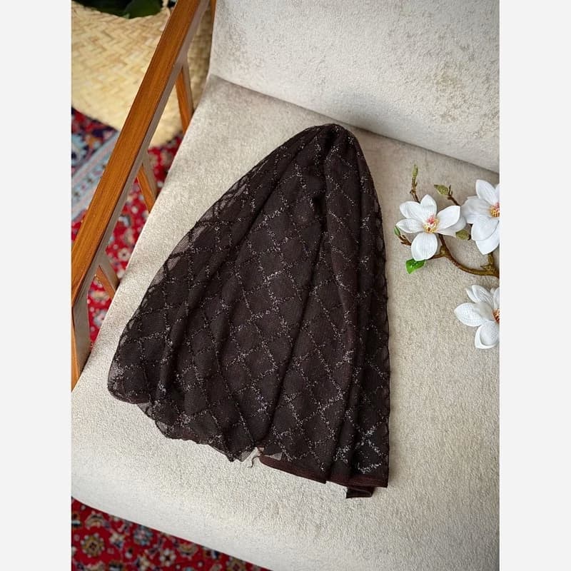 شال گیپور مجلسی لمه حریر پلیسه — تصویر ۳
