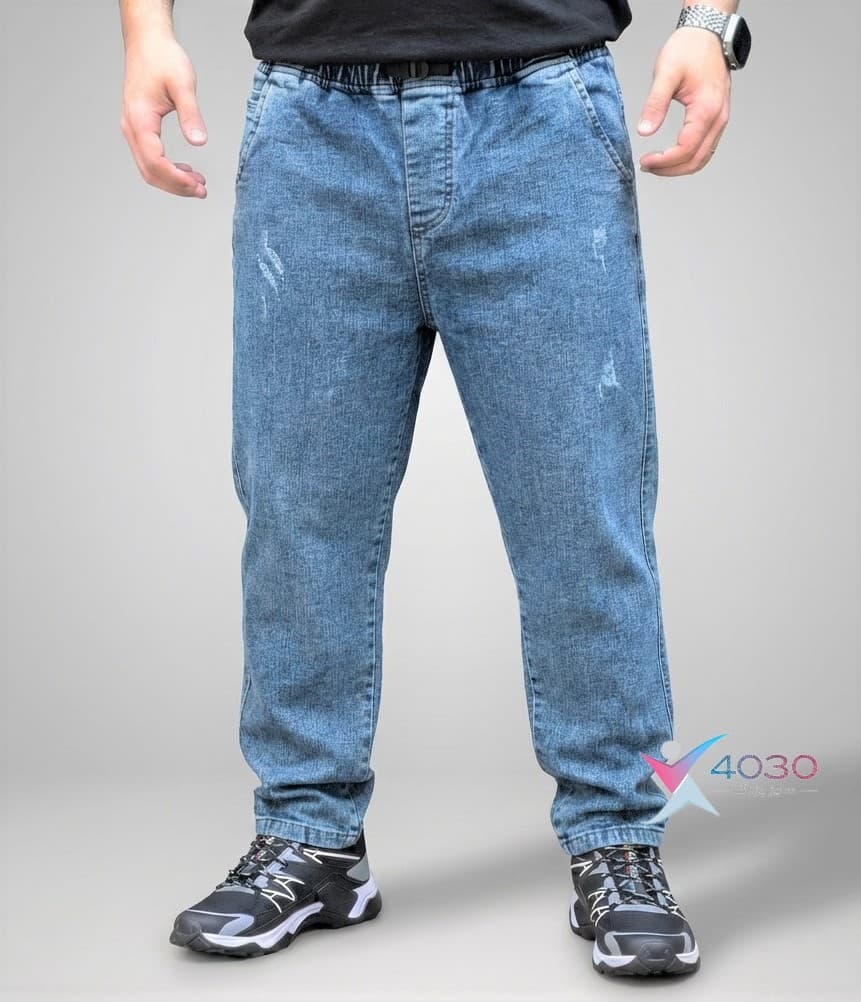 شلوار جین کمرکش ZARA دمپا ساده سایزبزرگ ( 3818 ) — تصویر ۵