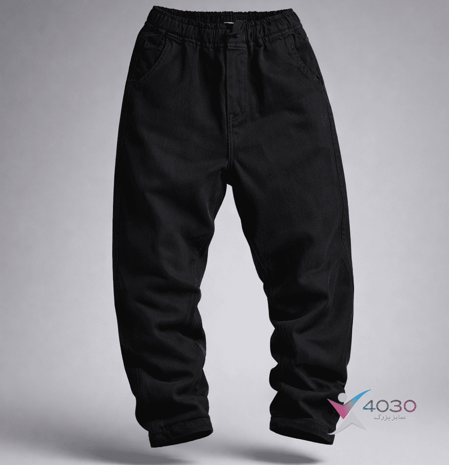 شلوار جین کمرکش ZARA دمپا ساده سایزبزرگ ( 3818 ) — تصویر ۸