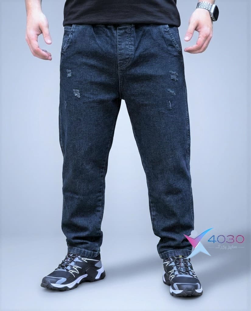 شلوار جین کمرکش ZARA دمپا ساده سایزبزرگ ( 3818 ) — تصویر ۴