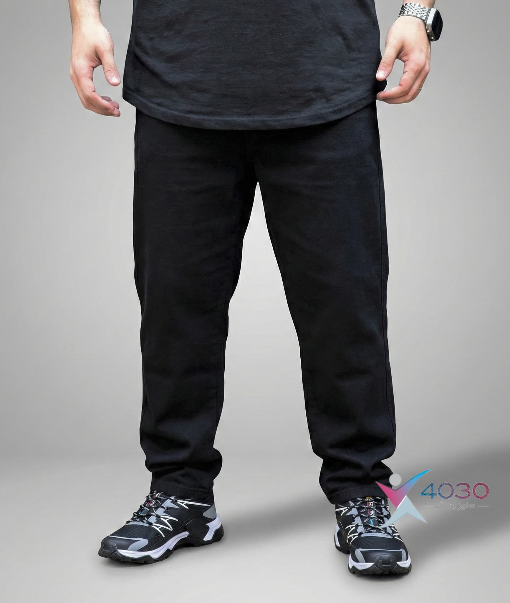 شلوار جین کمرکش ZARA دمپا ساده سایزبزرگ ( 3818 ) — تصویر ۳