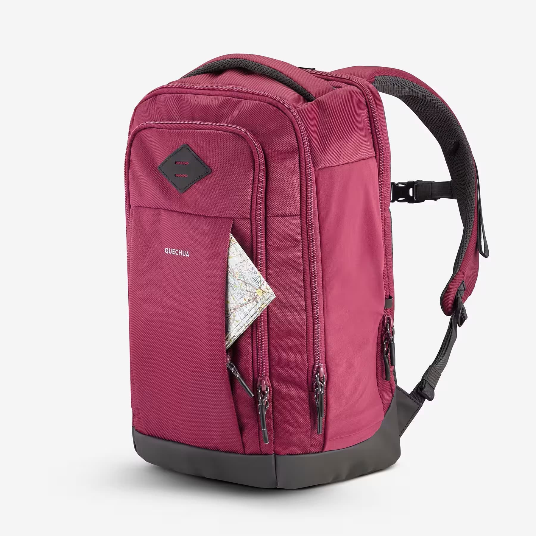 کوله پشتی کچوا 23 لیتری Quechua Outdoor Backpack – 23 L – Claret Red – NH Escape 500 — تصویر ۵