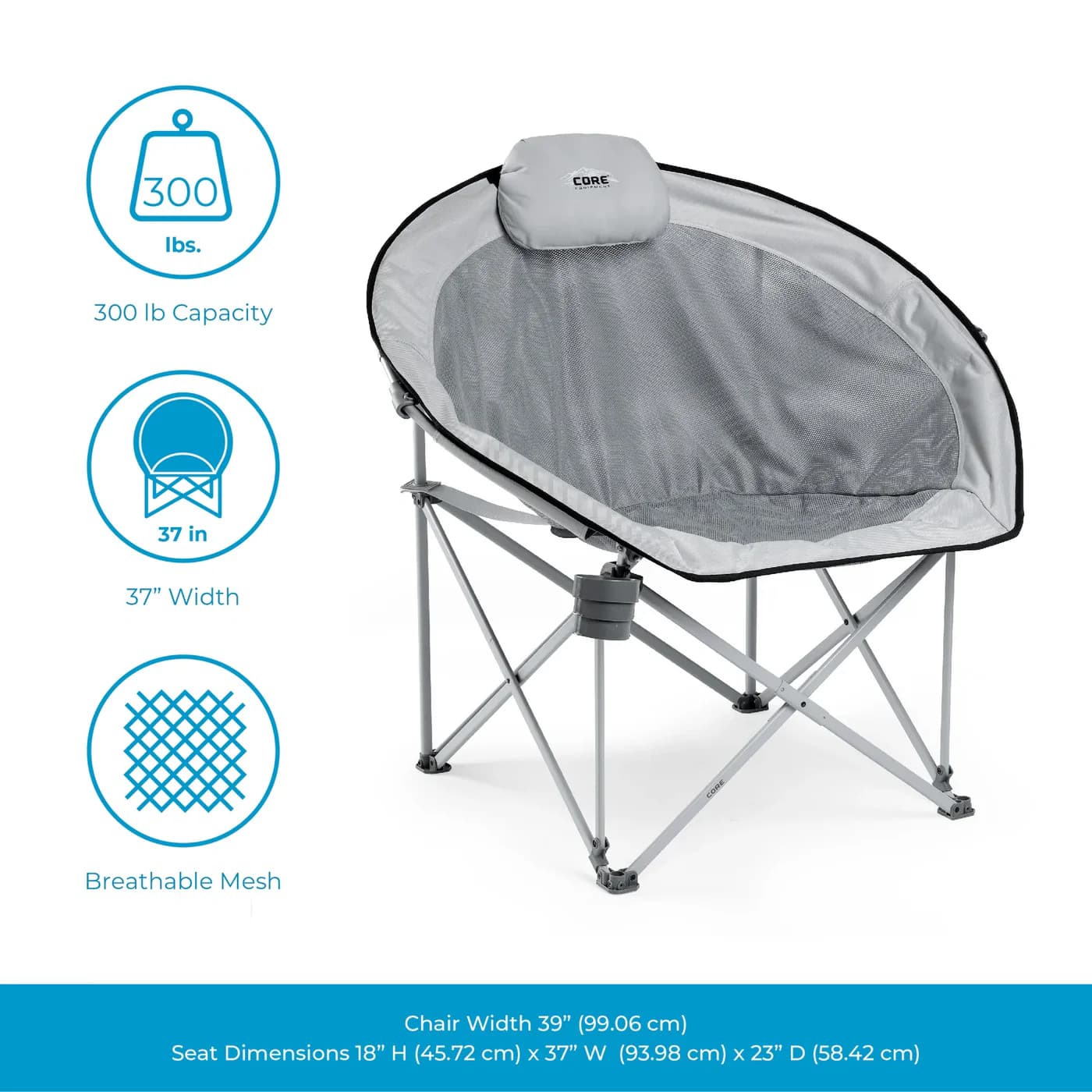 صندلی کمپینگ کر Core Mesh Oversized Round Chair — تصویر ۴