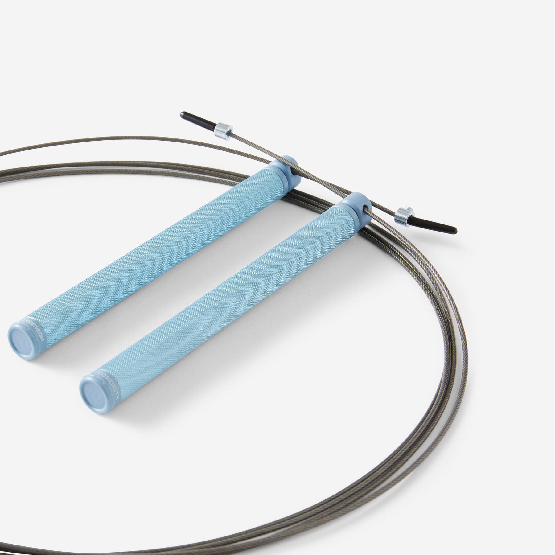 طناب ورزشی دمیوس – دکتلون Domyos Cross training speed skipping rope – Speed rope blue — تصویر ۵