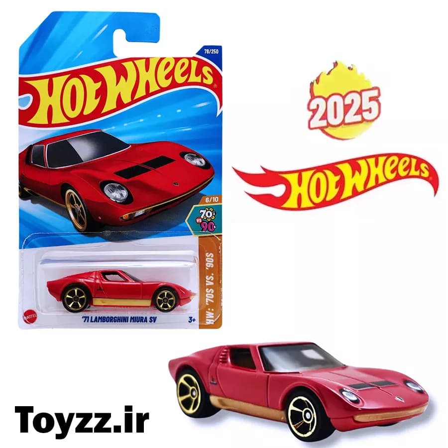 ماکت ماشین هات ویلز مدل لامبورگینی 71 Lamborghini MIURA SV سری 70S VS 90S — تصویر ۲