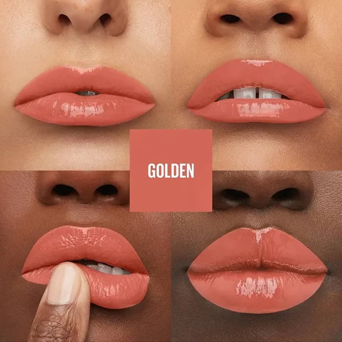 رژ لب مایع براق سوپر استی میبلین رنگ Golden 105 — تصویر ۲
