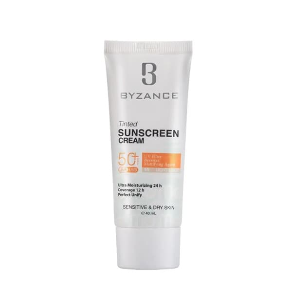 کرم ضد آفتاب بژ روشن بیزانس مدل ۱۰ مناسب پوست خشک و حساس حجم ۴۰ میلی لیتر | Byzance Sun Protection Cream LIGHT BIEGE Foundation SPF50+ 40 ml — تصویر ۲