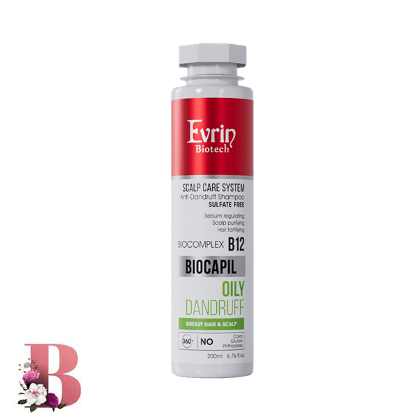 شامپو تقویت کننده اورین بایوکر مناسب شوره های چرب ۲۰۰ میلی لیتر | Evrin Biocare Oily Dandruff And Fortifying Shampoo 200ml