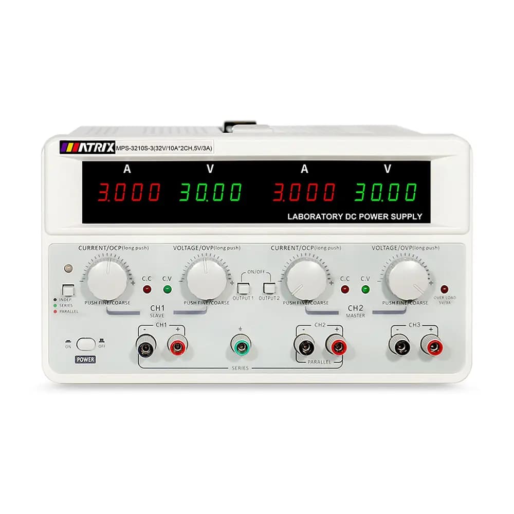 منبع تغذیه 3 کاناله 32V 10A ماتریکس MATRIX MPS-3210S-3 — تصویر ۳