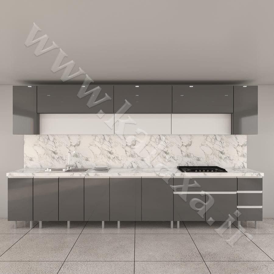 کابینت پله ای آماده هایگلاس ایرانی ۴ متری دستگیره مخفی — تصویر ۲