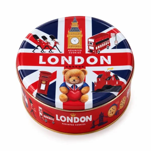 بیسکویت کوکی کره ای گاودین قوطی فلزی 208 گرم مدل London — تصویر ۲