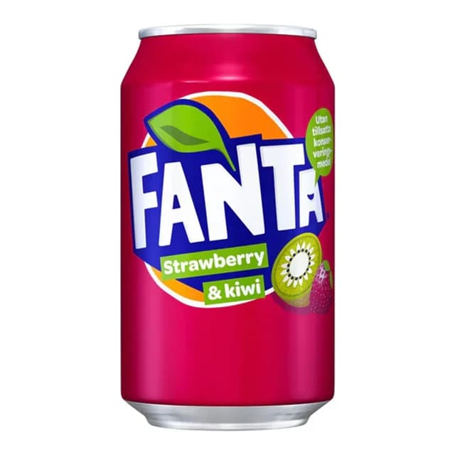 نوشابه آلمانی فانتا با طعم توت فرنگی و کیوی 330 میل Fanta Strawberry kiwi