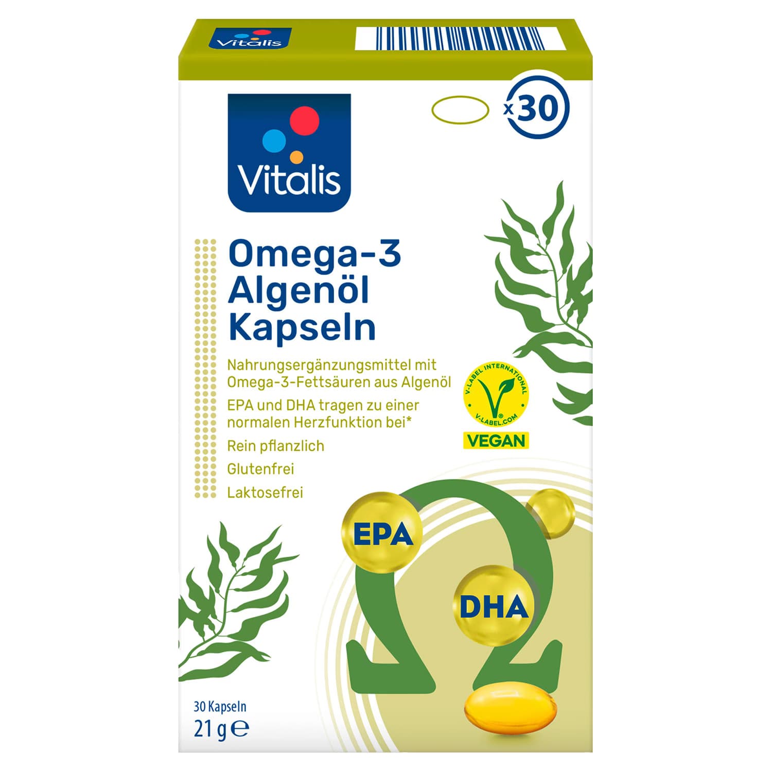 کپسولهای روغن جلبک امگا ۳ ویتالیس ( vegan )