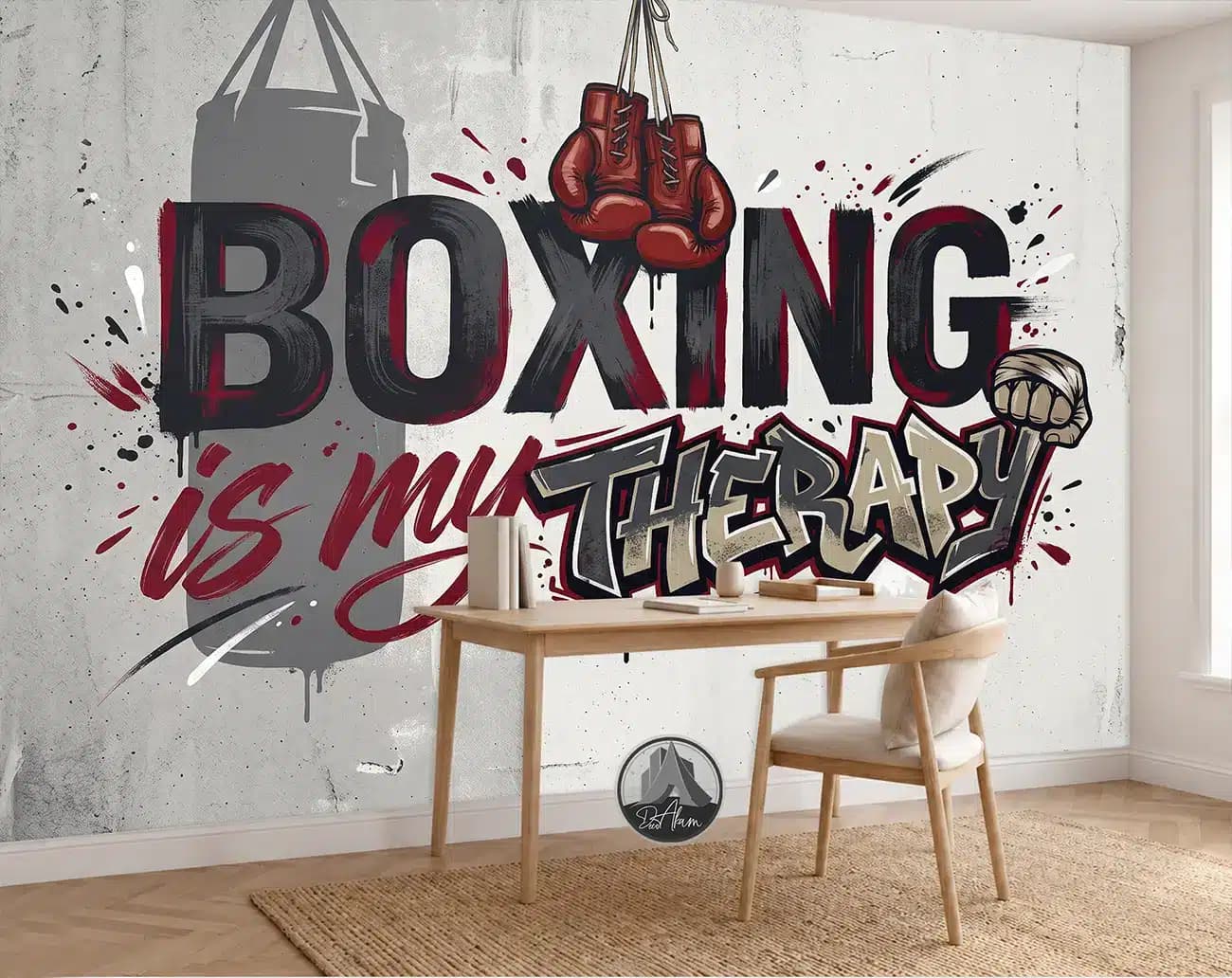 پوستر دیواری تایپوگرافی بوکس BOXING IS MY THERAPY کد DA-(8040) — تصویر ۵