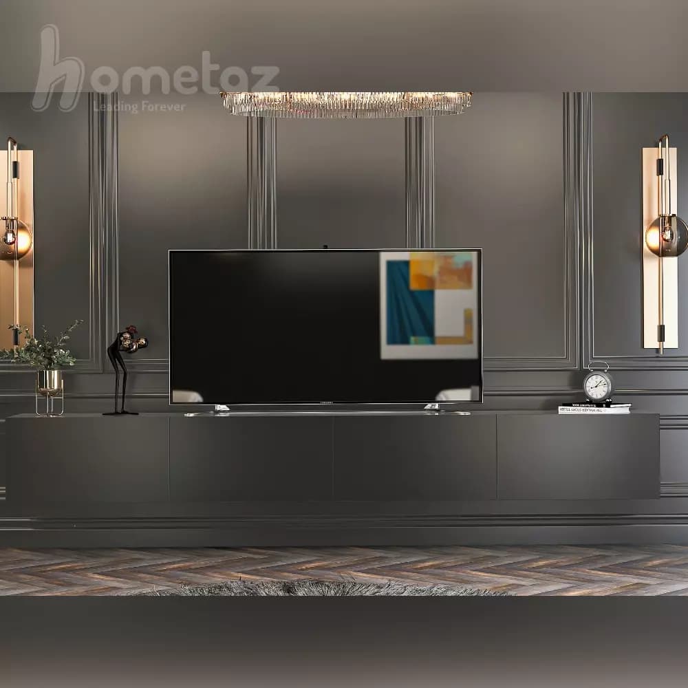 میز تلویزیون دیواری ام دی اف شیک 4 کمدی مدل ht2118 — تصویر ۴