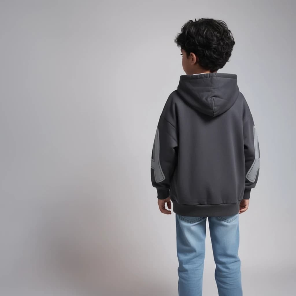 هودی بچگانه اسپرت مدل w رنگ طوسی (سایز140) — تصویر ۷