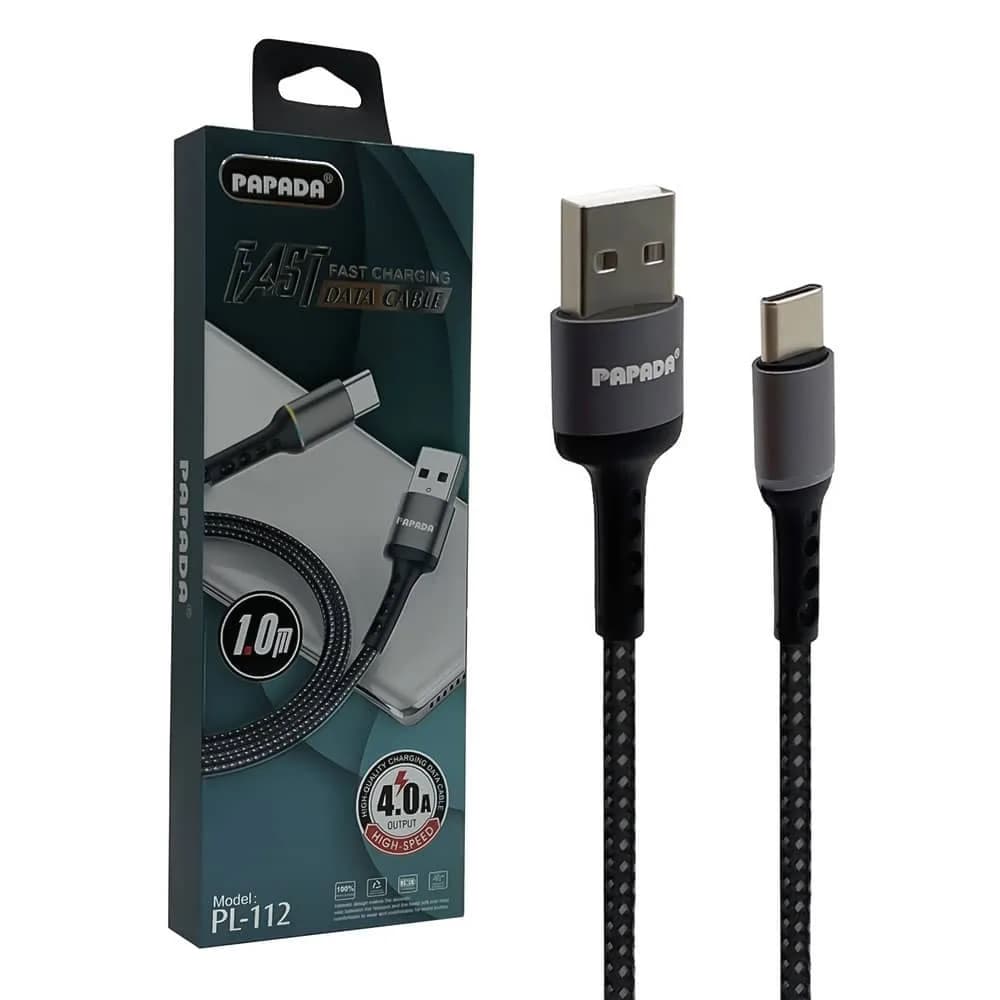 کابل تبدیل USB به تایپ سی پاپادا مدل PL-112 طول 1 متر