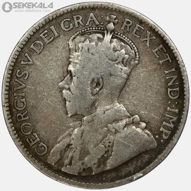 سکه 25 سنت نقره نیوفاندلند 1919 (جرج پنجم )(بسیار کمیاب) — تصویر ۲