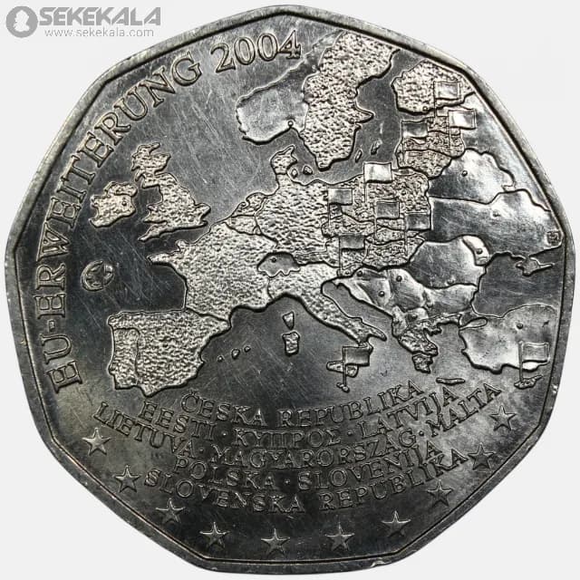 سکه 5 یورو نقره یادبودی اتریش 2004 (یادبود گسترش اتحادیه اروپا)