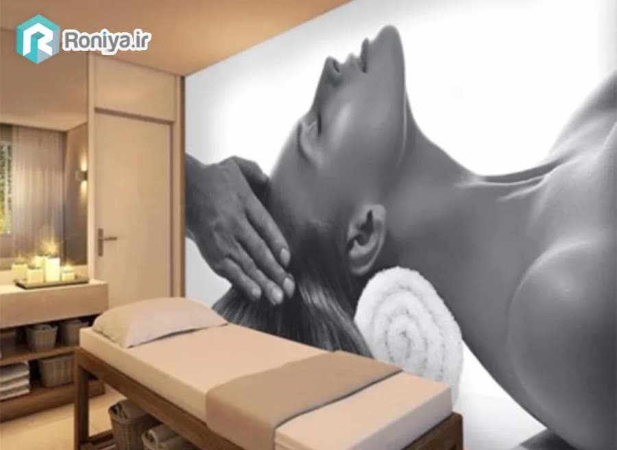 پوستر دیواری ماساژ طرح سیاه سفید