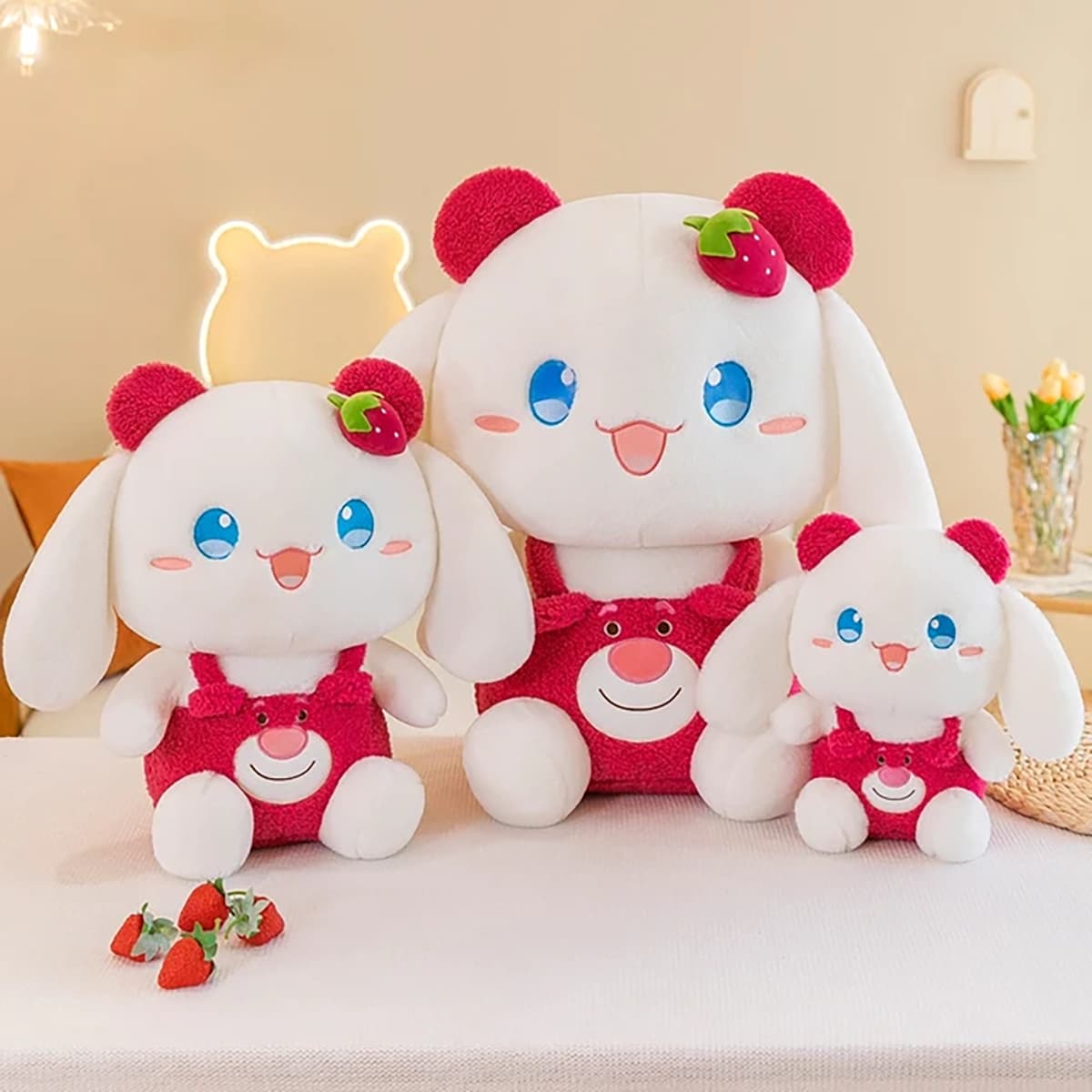 عروسک پولیشی Kawaii گوش بلند توت فرنگی — تصویر ۲