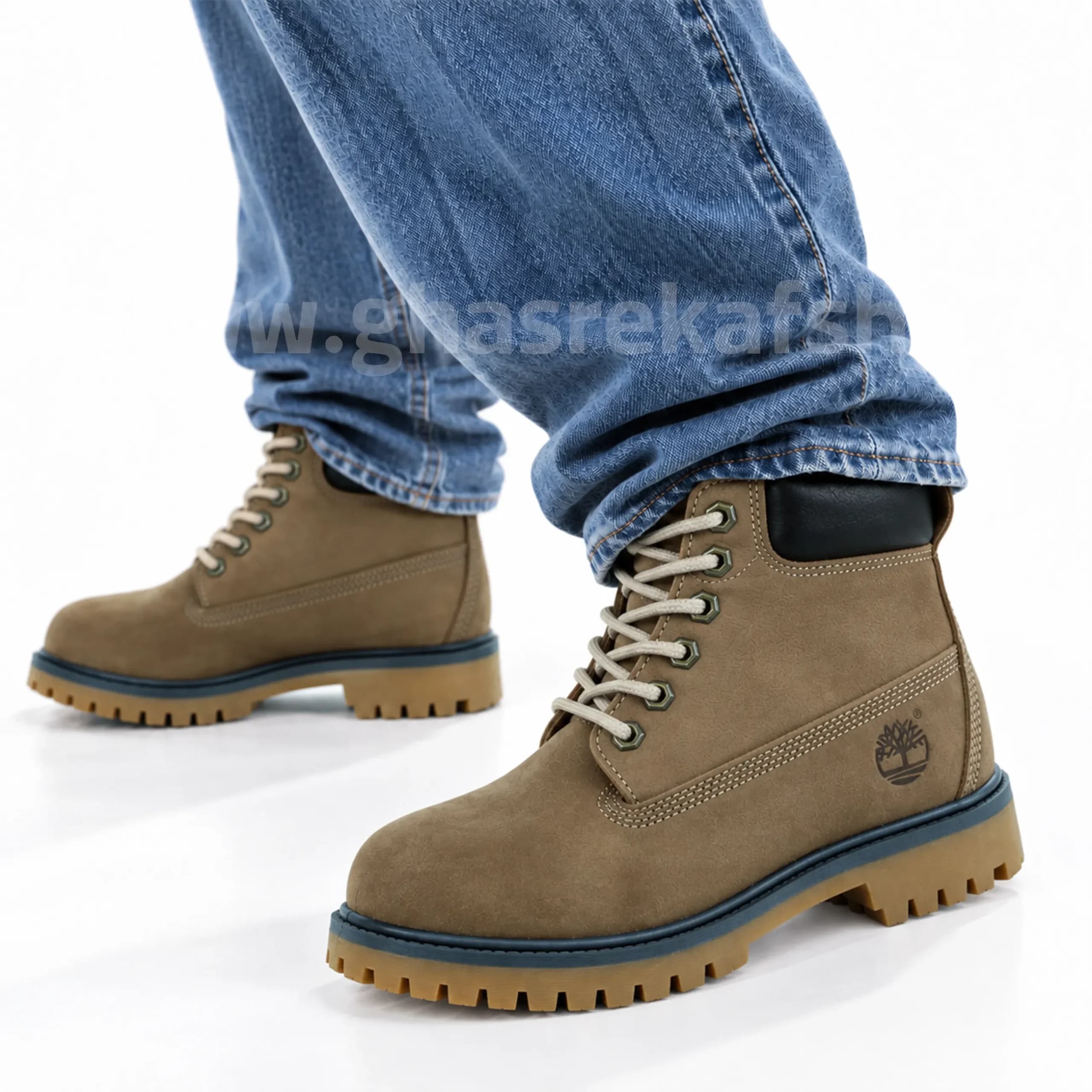 بوت تیمبرلند Timberland مردانه چرم طبیعی رنگ خاکی دور قهوه ای کد 2522 — تصویر ۲