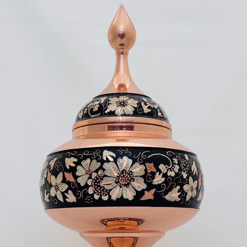 شکلات خوری مسی الماس نقره 40سانتی متری — تصویر ۷