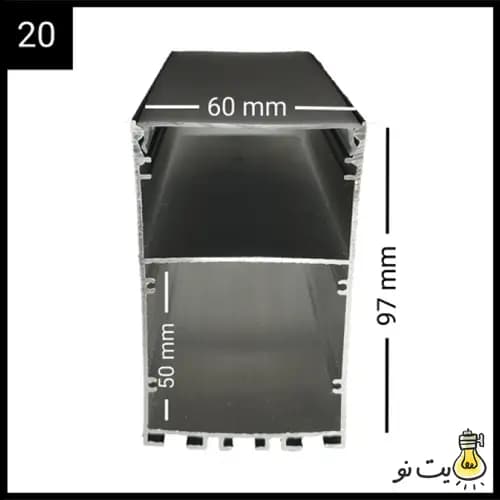 چراغ خطی روکار 6 سانت کد 20 — تصویر ۲