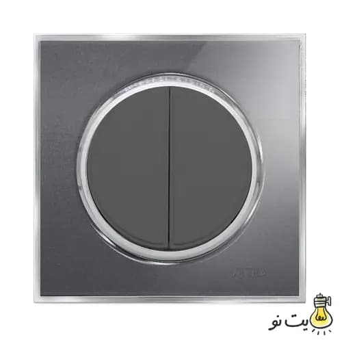 کلید و پریز ویرا مدل آلفا کلاسیک نوک مدادی استیل (گلس) — تصویر ۲