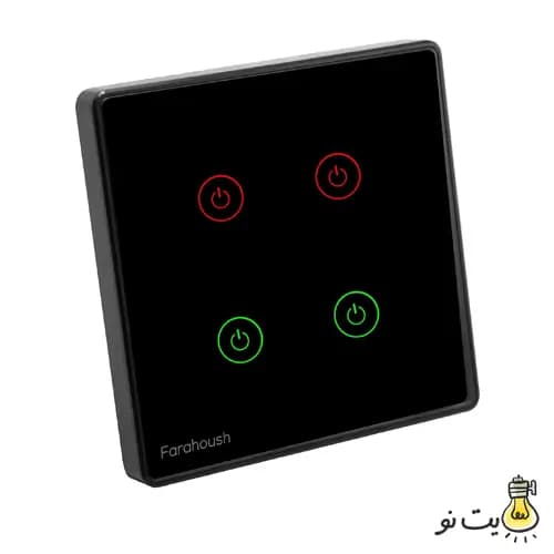 کلید و پریز لمسی فراهوش مشکی — تصویر ۳
