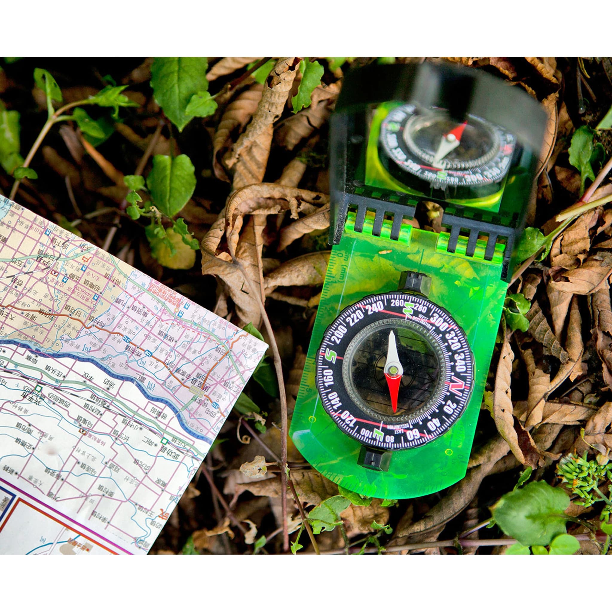 قطب نما آینه دار ایس کمپ Ace Camp Folding Map Compass With Mirror — تصویر ۳