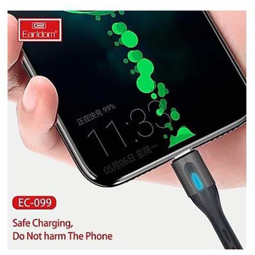 کابل شارژ USB به لایتنینگ ارلدام مدل Earldom EC-099i Lightning cable 2.4A 1.0m — تصویر ۲