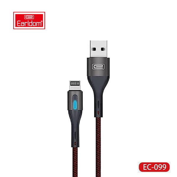 کابل شارژ USB به لایتنینگ ارلدام مدل Earldom EC-099i Lightning cable 2.4A 1.0m