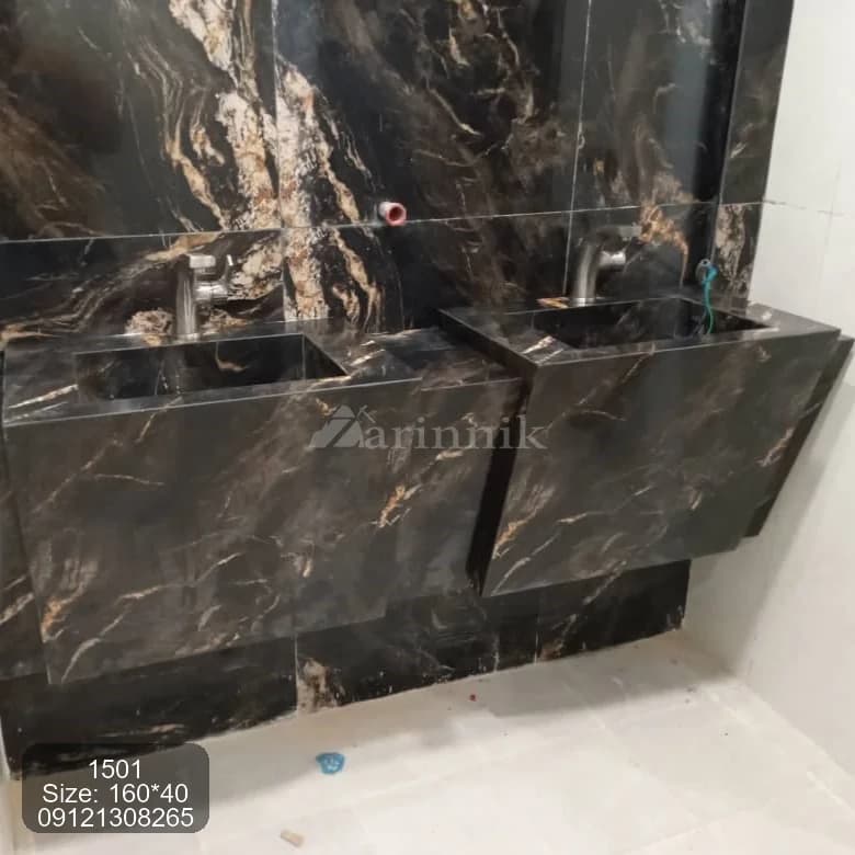 روشویی سرامیکی دوکاسه زرین نیک کد ZN1501 — تصویر ۲