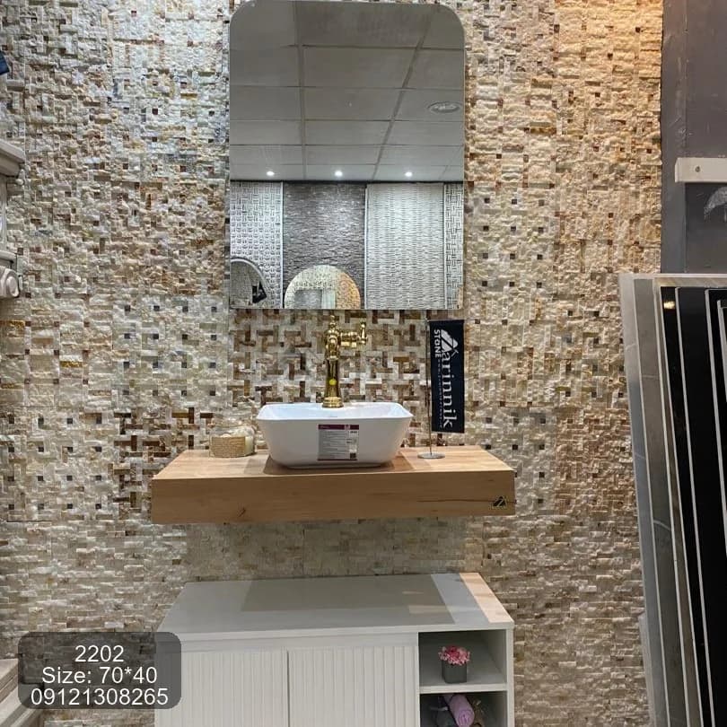 روشویی کابینتی 40*70 با کاسه چینی زرین نیک کد ZN2202 — تصویر ۲