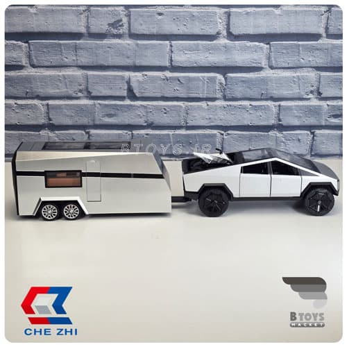 ماکت تسلا سایبرتراک باکمپر نقره ای چِژی(Tesla Cybertruck Chezhi)مقیاس: 1/24 — تصویر ۶