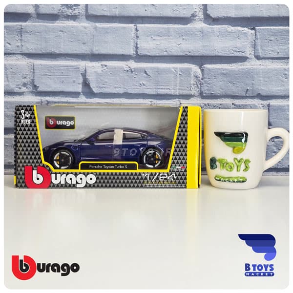 ماکت پورشه تایکان توربو اس آبی بوراگو(Porsche Taycan Turbo S Burago) — تصویر ۳