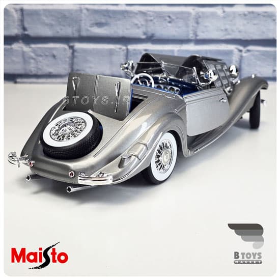 ماکت مرسدس بنز کا 500 1936 خاکستری مایستو(Mercedes Benz 500 K Typ Specialroadster 1936 Maisto) — تصویر ۲