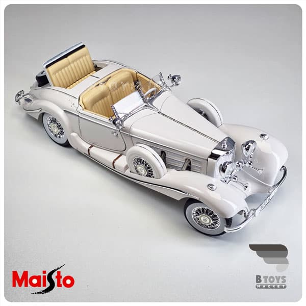 ماکت مرسدس بنز کا 500 1936 سفید مایستو(Mercedes Benz 500 K Typ Specialroadster 1936 Maisto) — تصویر ۷