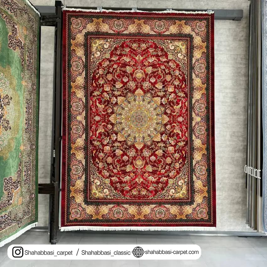 فرش ماشینی آفرینش کد 1500209 قرمز — تصویر ۲